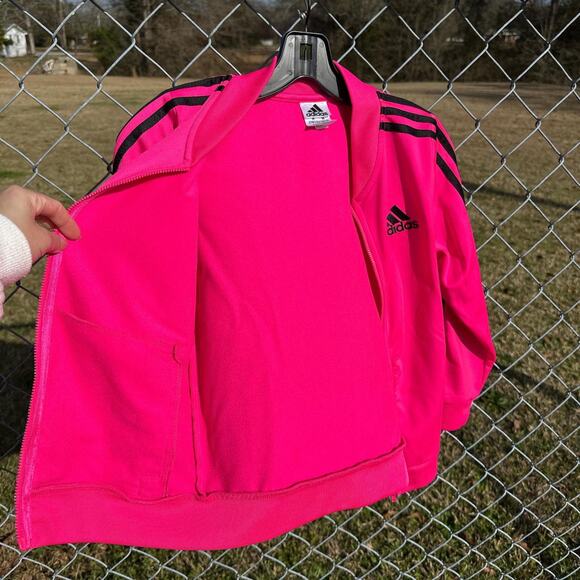 Adidas Neon Pink Zip Up Track Jacket - Picture 6 of 9